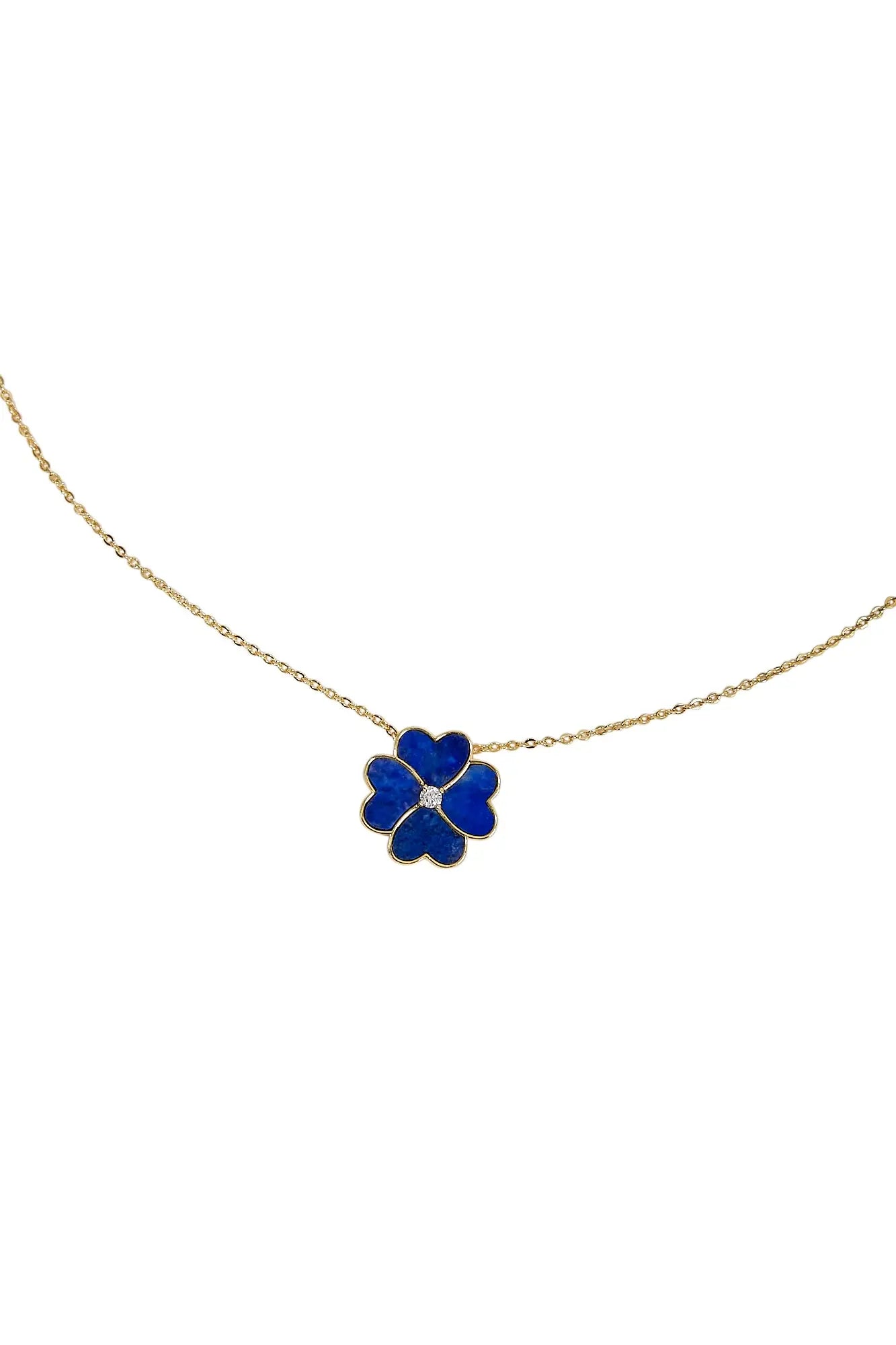 Clover Faith Lapis Lazuli Classic Necklace Dryden Jewelry